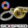 GOLD METAL SPINNING TURBO BEARING KEYCHAIN KEY RING/CHAIN FOR CAR/TRUCK/SUV B