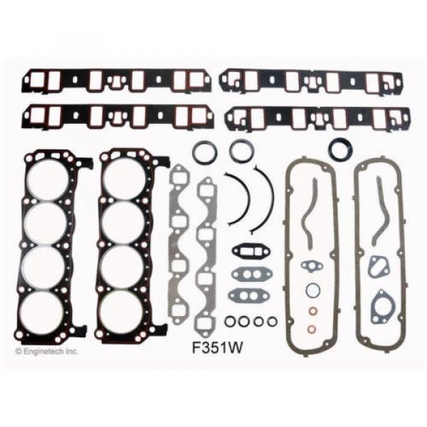 1969-1988 FORD CAR 351W WINDSOR 5.8L REBUILD REMAIN KIT RINGS GASKETS BEARINGS #3 image